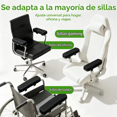 Vista 6 de LargeLeaf Reposabrazos para silla, cojines de gel refrescante, almohada de codo, alivio de presión, silla de oficina, silla de juegos, reposabrazos