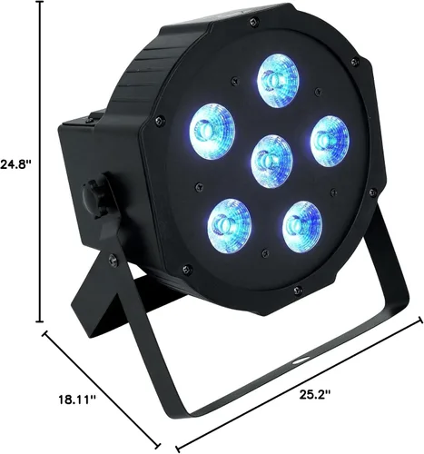Vista 9 de Rockville Paquete Par de Baterías 6RF Negro, 8 Luces de Lavado Recargables+Estuche RGBWA+UV, DMX inalámbrico, control remoto RF, batería de 15