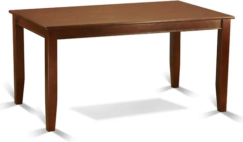 Vista 3 de East West Furniture DUEN5-MAH-66 - Juego de mesa de comedor de 5 piezas para 4 personas, incluye una mesa de cocina rectangular y 4 sillas