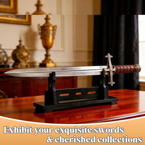 Vista 8 de Soporte para espadas, soporte de exhibición para varitas, espadas samuráis y katana (1 nivel)