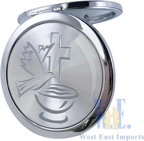 Vista 6 de WE 12 piezas de bautismo compacto espejo favor -Bautizo Recuerdos/maquillaje de espíritu santo compacto con bolsa decorada