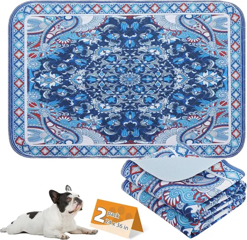 Vista 38 de KOOLTAIL Almohadillas lavables para orina de perros, paquete de 2 almohadillas de entrenamiento súper absorbentes reutilizables impermeables