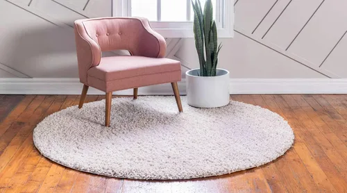 Vista 383 de Unique Loom Colección Davos Shag - Alfombra Lino
