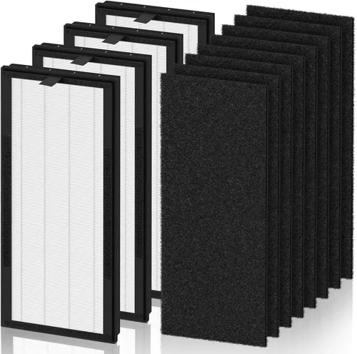 Vista 11 de Filtro de repuesto HEPA para purificador de aire VEVA 8000 Elite Pro Series, 2 filtros HEPA y 8 prefiltros de carbón activado de primera calidad