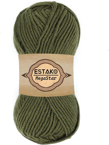 Vista 57 de Estako Megastar, 3.52 Oz (100g) de hilo de acrílico 75% y lana 25%, suave, peso grueso voluminoso #5 para crochet y tejer 120 yardas (110m)