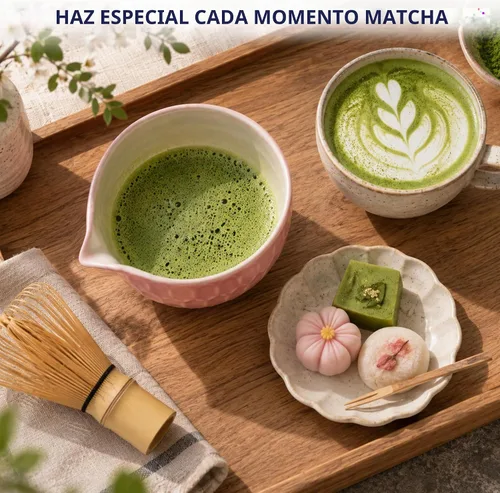 Vista 7 de Cuenco de Matcha con canalón, Chawan de cerámica de estilo japonés para Rosa