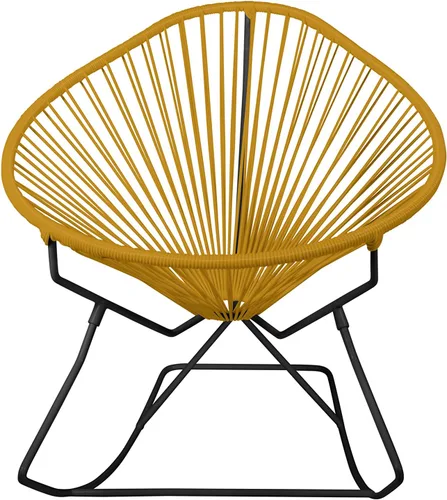 Vista 21 de Innit Designs Acapulco - Silla mecedora con estructura cromada, color turquesa, tejido naranja Verde