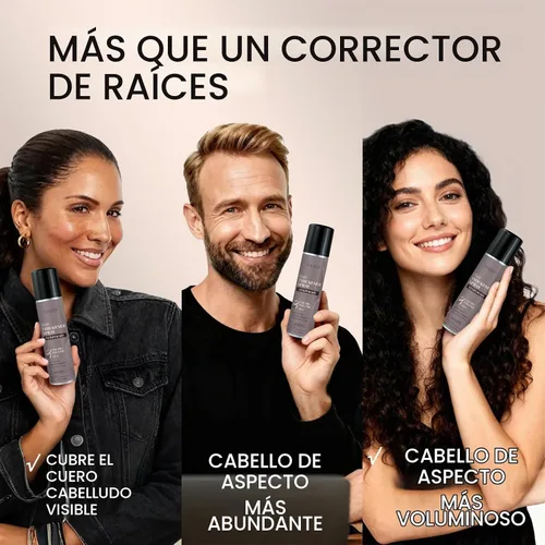Vista 8 de Raíz retoque para arriba el espray temporal del color del cabello #1 café oscuro