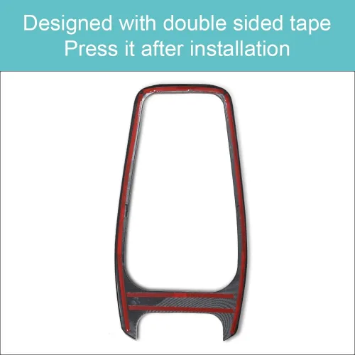 Vista 5 de BestEvMod para la cubierta de pegatinas de la consola central del Mach E, accesorios compatibles con Mustang Mach-E 2021-2025 (fibra de carbono)