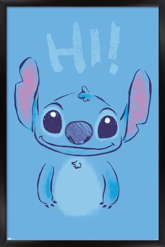 Vista 6 de Trends International Disney Lilo and Stitch - Póster de pared Hi Wall, 14.725 x 22.375 pulgadas, versión enmarcada de madera de granero