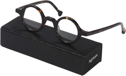 Vista 6 de Agstum Lentes ópticos redondos pequeños hechos a mano con acetato