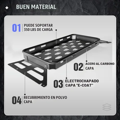 Vista 2 de Estante de carga para maletero trasero interior compatible con Ford Bronco 2021 2022 2023 2024 2025