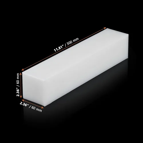 Vista 2 de LEXININ Bloque de nailon grande de 11.8 x 2.4 x 2.4 pulgadas, bloque de roscado de plástico UHMW, bloque rectangular de nailon sólido