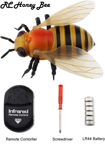 Vista 6 de Tipmant Realista RC Honey Bee Toys IR Control Remoto Abeja Insecto Vehículo Eléctrico Animal para Gato Perro Niños Regalos de Cumpleaños