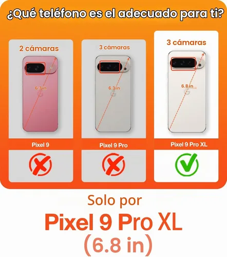 Vista 7 de TORRAS Funda magnética y con soporte para Google Pixel 9 Pro XL, compatible con MagSafe, protección contra caídas de grado militar de 12 pies Negro