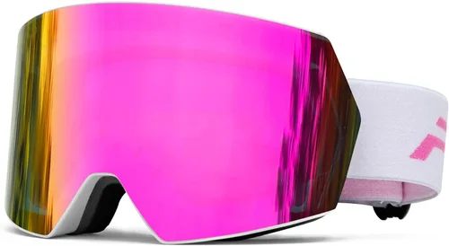 Vista 11 de FMY - Gafas de esquí para hombres, mujeres y jóvenes - Gafas de snowboard y esquí con protección antivaho UV400 para adultos