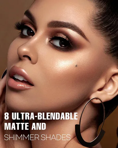Vista 6 de Paleta de sombras de ojos ahumadas negras, 8 colores, gris oscuro, sombra de ojos ahumada para maquillaje gótico, negro, plateado, blanco, gris