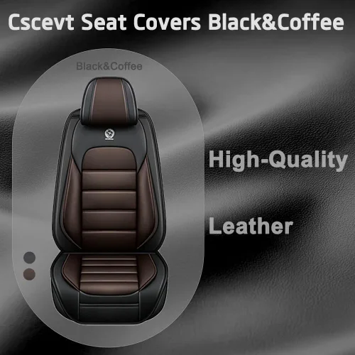 Vista 6 de Fundas de asiento para GMC Canyon 2004-2024, 2 fundas de asiento de automóvil de cuero, fundas protectoras de asiento impermeables, fundas