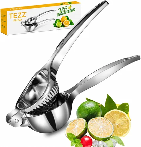 Vista 12 de TEZZ Exprimidor de limón, prensa manual de mano de exprimidor de cítricos Verde