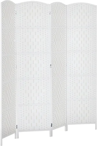 Vista 23 de HOMCOM - Divisor de habitación de 4 paneles, pantalla plegable de privacidad de 6 pies de alto, color café