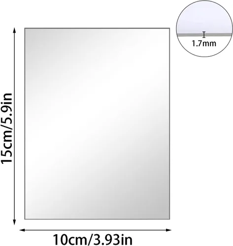 Vista 2 de 10 azulejos de espejo acrílicos para decoración de pared, 4 x 6 x 0.07 pulgadas, hoja de espejo de pared rectangular con calcomanías adhesivas