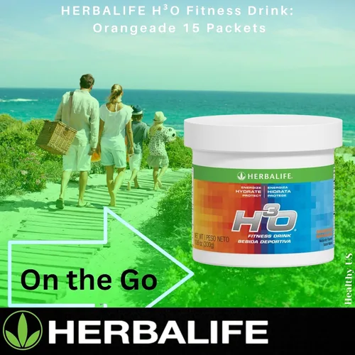 Vista 7 de Herbalife H³O Fitness Drink: recipiente de Orangeade de 10.6 oz (300 g), mezcla de carbohidratos para energía inmediata, energiza, hidrata, protege