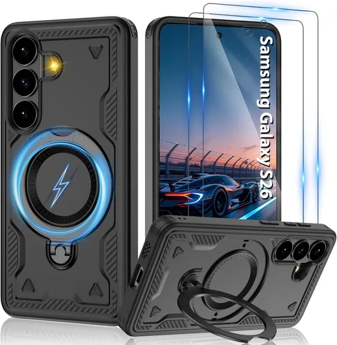 Vista 49 de Gritup fro Funda para Google Pixel 9A, funda protectora magnética de grado militar compatible con Mag-Safe, 2 protectores de pantalla HD, soporte