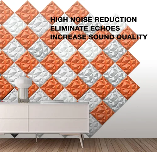 Vista 8 de Sonic Acoustics - Paquete de 12 paneles de absorción acústica de 12 x 12 x 0,4 pulgadas, aislamiento de insonorización único en 3D, utilizado