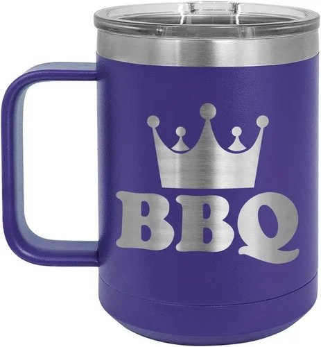 Vista 14 de Taza de café para barbacoa King de 15 onzas con tapa superior deslizante, taza de café de viaje aislado idea de regalo para los hombres que tienen