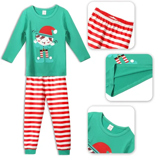 Vista 5 de Little Bitty Matching Christmas Pjs for Family Christmas Costumes for Adults Kids Toddlers Baby