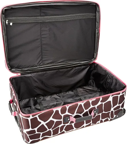 Vista 5 de Rockland Vara Softside - Juego de equipaje vertical de 3 piezas, Rosado Giraffe, Vara Softside Juego de equipaje vertical de 3 piezas