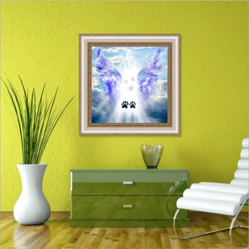 Vista 3 de MaiYiYi Juego de pintura de diamante de alas de ángel, taladro redondo completo 5D, pintura de diamante con halo de ángel, pintura de punto de cruz