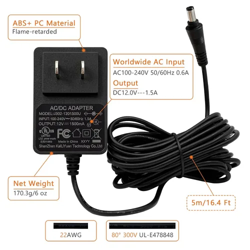 Vista 4 de Adaptador de corriente de repuesto para parrilla Char-Griller Gravity Fed 980 y E6480 Akorn Auto-Kamado Charcoal Grill, pieza de cable