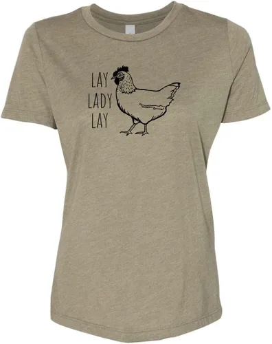 Vista 19 de Cute Women's Screen Printed Crew Neck Tee, Shirts With Sayings, Dusty Blue or Olive