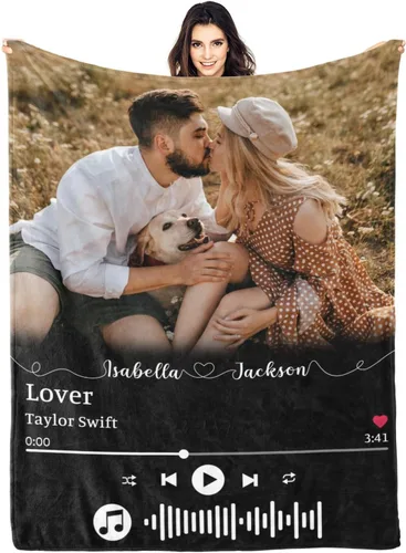 Vista 27 de D-Story Manta personalizada con fotos con cualquier texto - Mantas con imágenes personalizadas para Navidad, cumpleaños, regalos para parejas