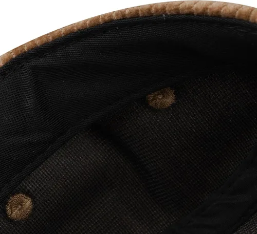Vista 6 de CLAPE Gorra de béisbol de 5 paneles de ala plana Snapback Gorra de Campamento Ajustable Gorra de Pana Sombrero de Papá Sombrero de Suede Peak Ball