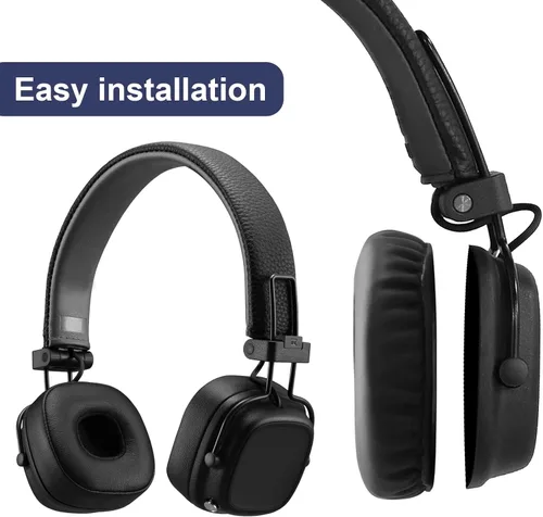 Vista 7 de Major I - Almohadillas de repuesto compatibles con auriculares Bluetooth Marshall Major I/Major II, orejeras de piel de proteína y espuma