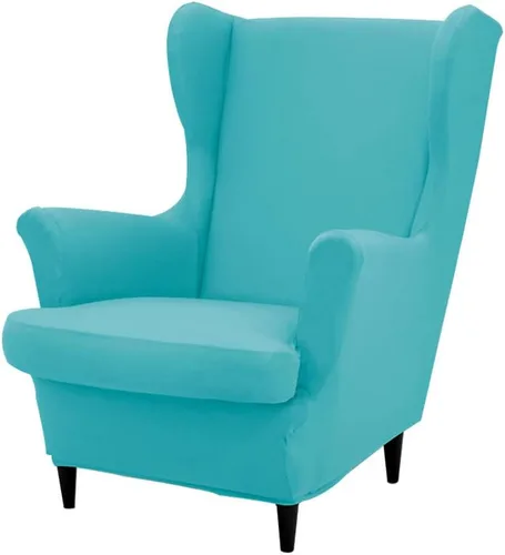 Vista 34 de Fundas para silla Wingback, 2 piezas, fundas elásticas para sillón de ala de color sólido con parte inferior elástica, protector de muebles