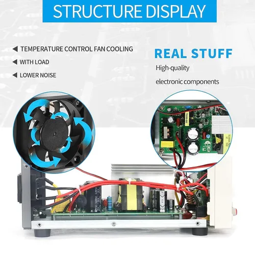 Vista 7 de MATRIX Fuente de alimentación de CC de conmutación pequeña 32V 6A con botón de encendido/apagado, MPS-3206 4-Digit Display, 5 Sets Storage, 10mV