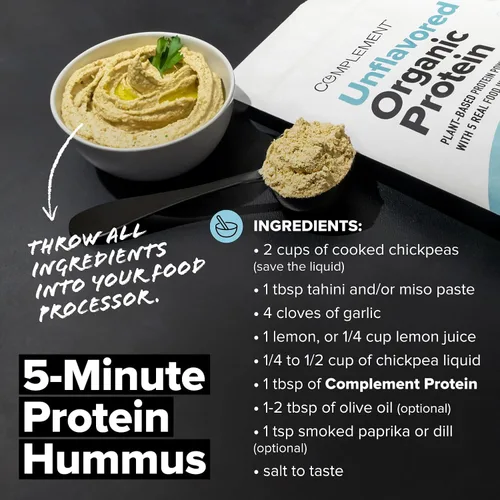 Vista 4 de Complement Proteína vegana sin sabor – Proteína orgánica baja en carbohidratos, baja en calorías, sin azúcar, sin soja, sin OMG, sin gluten, 0.55 oz