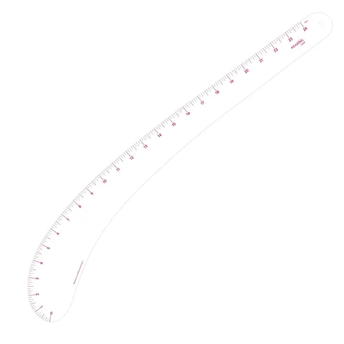 Vista 15 de KEARING Regla clásica curva francesa acrílica de 9 pulgadas (9.1 in), varía la forma de curva, regla de curva de medición de cadera transparente