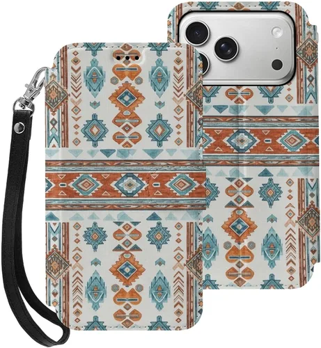 Vista 46 de SWEET TANG Funda protectora para iPhone 17, con tarjetero y tarjetero Patrón 828