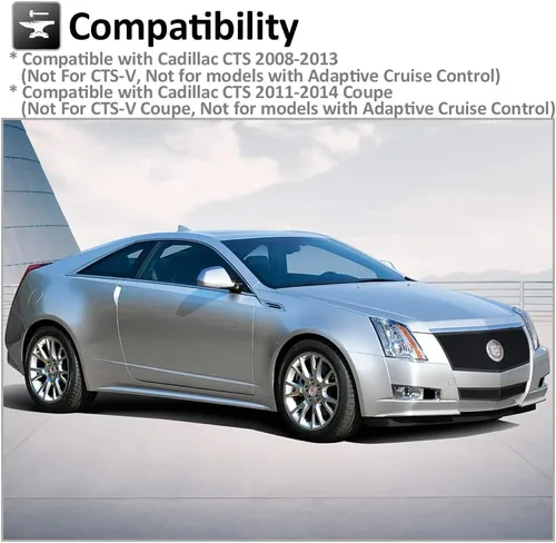 Vista 2 de Combinación de rejilla de malla negra de acero inoxidable de 1,8 mm, se ajusta a Cadillac CTS 2008 2009 2010 2011 2012 2013 No para CTS-V,