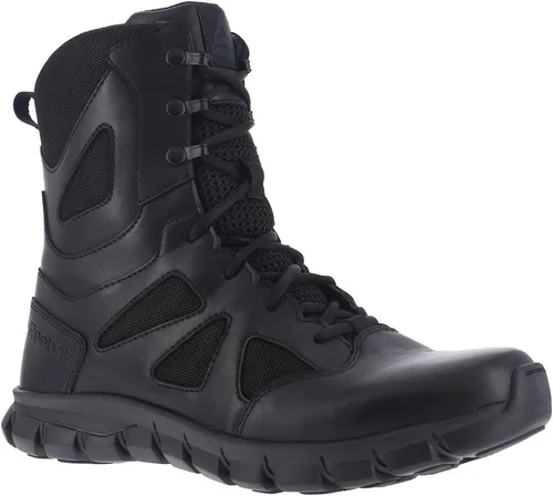 Vista 4 de Reebok Rb8805 Sublite Cushion Soft Toe Botas tácticas de 8 pulgadas con cremallera lateral negro militar, Negro