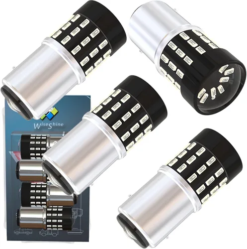 Vista 21 de BAU15S PY21W 1156PY 7507 7510 9507 Bombillas LED súper brillantes color amarillo ámbar de 54 SMD 3014 12V-24V para indicadores de posición, luz