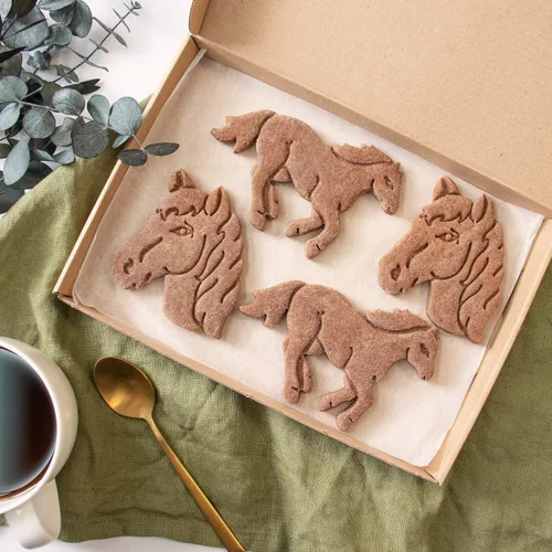 Vista 8 de Juego de 2 cortadores de galletas de caballo - Cabeza de caballo y diseños de correr, 2 piezas - Bakerlogy
