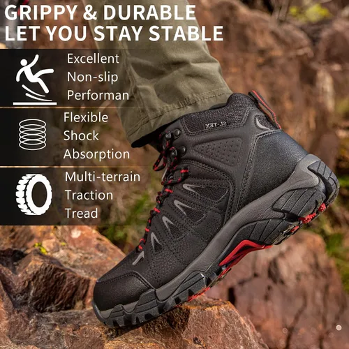 Vista 5 de SHULOOK Hiking Boots Men Waterproof Mid Boots Non-Slip LightWeight Comfortable