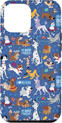 Vista 26 de Disney Funda para iPhone 17 con texto en inglés «Dogs I Love My Dog», color azul
