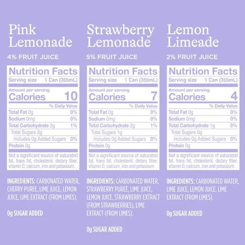 Vista 2 de Spindrift Lemonade 3 sabores variados paquete de 20