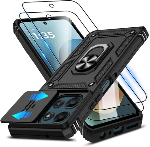 Vista 207 de ATUMP for Moto G-Play-2024 Case with Camera Lens Cover & HD Screen Protector(2 Pcs), [10FT Military Grade Drop Protection] Magnetic Ring Holder